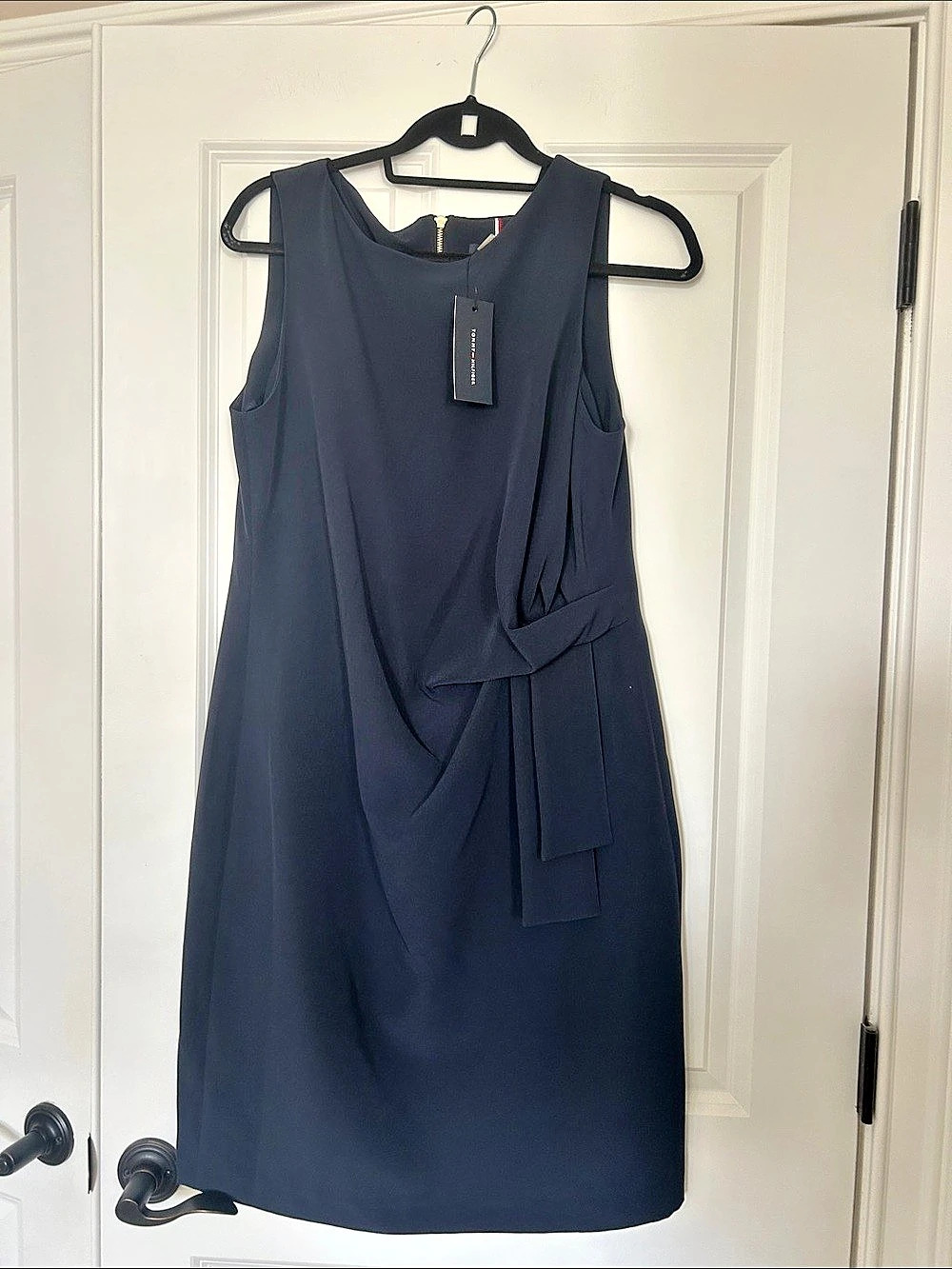 Tommy Hilfiger Draped Mini Dress in Blue Size 12 NWT
